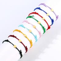 Pulseira bijuterias, Corda de poliéster, Coração, Ajustável & joias de moda & para mulher, Mais cores pare escolha, 160-250*6mm, vendido por Strand