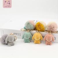 Bola de piel Pom Pom Keychain, aleación de zinc, con felpa, Portátil & unisexo & diferentes estilos para la opción, más colores para la opción, Vendido por UD