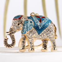 Bag Purse Charms Keyrings Keychains Zinc Alloy with Rhinestone Elephant portable & Unisex Sold By PC