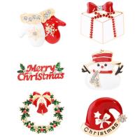 Broches de Navidad, aleación de zinc, con esmalte, Diseño de Navidad & Joyería & unisexo & diferentes estilos para la opción, más colores para la opción, Vendido por UD