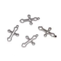 Roestvrij staal Cross Hangers, Oversteken, plated, DIY, zilver, 17*10*1mm, Verkocht door PC