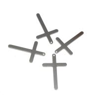 Nerūdijančio plieno Cross Pakabukai, Nerūdijantis plienas, Kirsti, padengtą, Pasidaryk pats, sidabras, 5*16*1mm, Pardavė PC