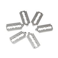 Bijoux pendentifs en acier inoxydable , Razor Blade, Placage, DIY, argent, 17*7*1mm, Vendu par PC