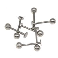 Gioielleria da Piercing orecchio in acciaio inox, placcato, DIY, argento, 14*4mm, Venduto da coppia