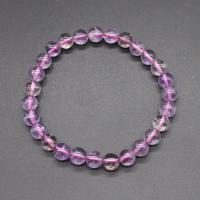 Gemstone Armbånd, Ametr, Runde, poleret, mode smykker & elastisk, lilla, Solgt Per 7.5 inch Strand