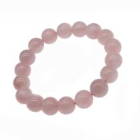 Bransoletki kwarcowe, Madagascar Rose Quartz, Koło, obyty, biżuteria moda & różnej wielkości do wyboru, różowy, sprzedawane na 7.5 cal Strand