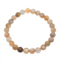 Gemstone Bracciali, Moonstone, Cerchio, lucido, gioielli di moda & formato differente per scelta, colori misti, Venduto per 7.5 pollice filo