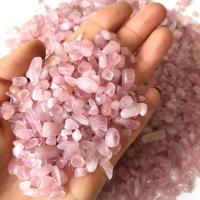 Rose Quartz Χάντρα, Chips, διαφορετικό μέγεθος για την επιλογή & καμία τρύπα, ροζ, Περίπου 100G/τσάντα, Sold Με τσάντα