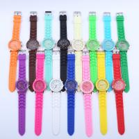 Reloj de Pulsera Unisex, plástico PVC, con Cristal orgánico, chapado, Resistente al agua de la vida & unisexo, Color aleatorio, 30x10mm, 20PCs/Grupo, Vendido por Grupo