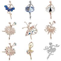 Zinc Alloy Brooches plated fashion jewelry & for woman & with rhinestone nickel lead & cadmium free Sold By PC