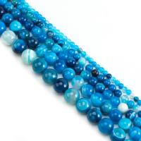 Natuurlijke Lace Agaat kralen, plated, Duurzame & DIY & verschillende grootte voor keus, blauw, Per verkocht 15 inch Strand