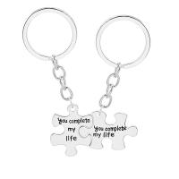 Zinc Alloy Key Clasp 2 pieces & portable & Unisex silver color Sold By Set