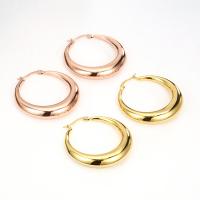 Mens Stainless Steel Öronring, ROSTFRITT STÅL, Donut, plated, mode smycken & för kvinna, fler färger för val, 28*40*8.4mm, Säljs av Par