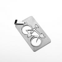 Bijoux pendentifs en acier inoxydable , rectangle, Placage, DIY, argent, 20*35mm, 10PC/sac, Vendu par sac