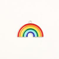 Zink legering emalje vedhæng, Zinc Alloy, Rainbow, sølvfarvet forgyldt, Unisex, regnbuens farver, nikkel, bly & cadmium fri, 20x30mm, Ca. 100pc'er/Bag, Solgt af Bag