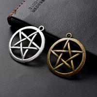 Zinc Alloy Pendler, Pentagram, forgyldt, du kan DIY, flere farver til valg, nikkel, bly & cadmium fri, 24x27mm, Ca. 100pc'er/Bag, Solgt af Bag