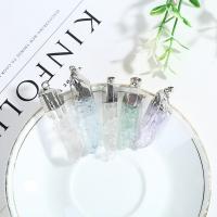 Natuurlijke Quartz Hangers, met Messing, silver plated, DIY, meer kleuren voor de keuze, 40mm, Verkocht door PC