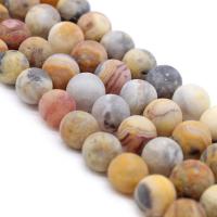 Natuurlijke crazy agaat kralen, Ronde, DIY & verschillende grootte voor keus & frosted, geel, 12*12*8mm, Verkocht door Strand