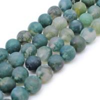 Natuurlijke zeegroene agaat kralen, Moss Agate, Ronde, DIY & verschillende grootte voor keus & frosted, blauw, Verkocht door Strand