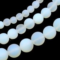 Fashion Glass Beads Round DIY & matte & frosted white Sold By Strand