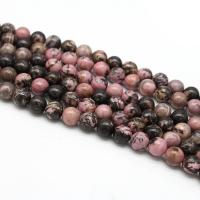 Perles rhodonites, rhodonite, Rond, poli, DIY & normes différentes pour le choix, couleurs mélangées, Vendu par 38 cm brin