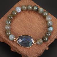 Bráisléid gemstone, Labradorite, le Sinc Alloy, plátáilte, jewelry faisin & do bhean, 160mm, Díolta De réir Snáithe