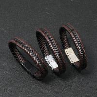 PU Cord Armbånd, med Zinc Alloy, forgyldt, mode smykker & Unisex & forskellig størrelse for valg, flere farver til valg, longuff1a20.5-22.5CM,widthuff1a1.2CM, Solgt af Strand