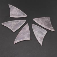 Rose Quartz Dekoration, Triangle, poleret, du kan DIY, lyserød, 43*22*4mm, 5pc'er/Bag, Solgt af Bag