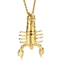 Bijoux pendentifs en acier inoxydable , scorpion, Placage, bijoux de mode & pour homme, Or, 80x45mm, Vendu par PC