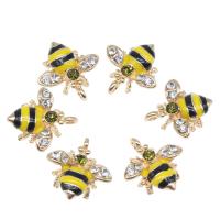 Zinc Alloy émail Pendants, alliage de zinc, abeille, Placage, DIY, Jaune, 19*17*5mm, Trou:Environ 2mm, 100PC/sac, Vendu par sac