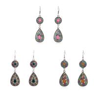 Zinc Alloy Drop Earrings plated vintage & Bohemian style & for woman & enamel nickel lead & cadmium free Sold By Pair