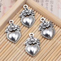 Zinc Alloy Heart Pendler, antik sølv farve forgyldt, Vintage, nikkel, bly & cadmium fri, 19x12mm, 150pc'er/Bag, Solgt af Bag