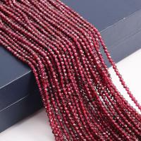 Naturelles perles grenats, grenat, Rond, DIY & normes différentes pour le choix & facettes, couleur vin rouge, Vendu par brin