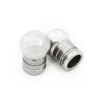 Rostfritt stål End Caps, 304 rostfritt stål, silver pläterad, DIY, 13x9x5mm, Säljs av PC