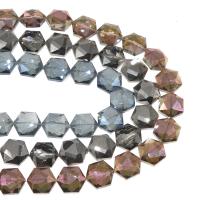 Hexagon Crystal Beads plated & DIY & faceted 16*15*14mm Sold By Strand