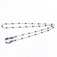 Brass Glasses Chain with Plastic Pearl plated for woman black nickel lead & cadmium free Length Approx 27.5 Inch Sold By Bag