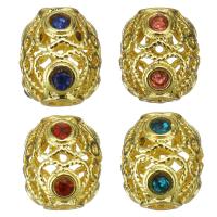 Hollow Brass Beads gold color plated micro pave cubic zirconia Approx 2.5mm Sold By Lot