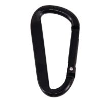 Alumiini Carabiner avaimenperä, Alumiiniseos, päällystetty, musta, 43x79mm, 100PC/erä, Myymät erä