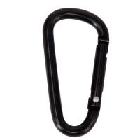 Aluminium Carabiner Nøglering, Aluminiumlegering, sort, 30x58mm, 100pc'er/Lot, Solgt af Lot