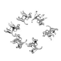 In lega di zinco animali pendenti, lega in zinco, Cane, placcato, DIY, argento, 14*15*5mm, 500sol/borsa, Venduto da borsa