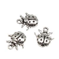 Pendentifs en alliage de zinc, coccinelle, Placage, DIY, argent, 15*13*3mm, 500sol/sac, Vendu par sac