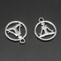 Sinc Alloy Pendants, Babhta, plátáilte, DIY, airgid, 19*16*1mm, 500G/Mála, Díolta De réir Mála