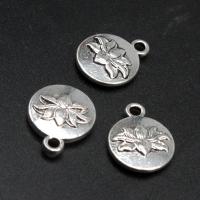 Pendentifs en alliage de zinc, Rond, Placage, DIY, argent, 16*13*3mm, 500sol/sac, Vendu par sac