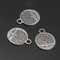 Pendentifs en alliage de zinc, Rond, Placage, DIY, argent, 18*15*1mm, 500sol/sac, Vendu par sac