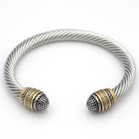 Titanium Staal Manchet Bangle, plated, uniseks & verstelbaar, 6.5mm, 12mm, Binnendiameter:Ca 62mm, Verkocht door PC