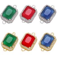 Cubic Zirconia Micro Pave Latão Connector, cobre, banhado, micro pavimento em zircônia cúbica, Mais cores pare escolha, 18x11mm, 10PCs/Lot, vendido por Lot