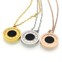 Colar de jóias de aço inoxidável, with 1.96inch extender chain, Roda plana, banhado, pode ser torcida & com o número de roman & unissex & cadeia oval, Mais cores pare escolha, 16mm, 13mm, vendido para Aprox 15.7 inchaltura Strand