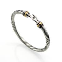 Rozsdamentes acél bangle, Stainless Steel, galvanizált, divat ékszerek & egynemű, 5.50mm, Belső átmérő:Kb 60mm, Által értékesített PC