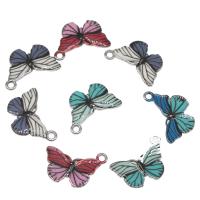 Zinc Alloy émail Pendants, alliage de zinc, papillon, Placage, différentes couleurs et motifs pour le choix & DIY, plus de couleurs à choisir, 14*20*4mm, Vendu par PC