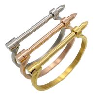 Edelstahl Armreif, plattiert, Modeschmuck & unisex, keine, 69mm, 5mm, 2.5mm, Innendurchmesser:ca. 60x46mm, verkauft von PC